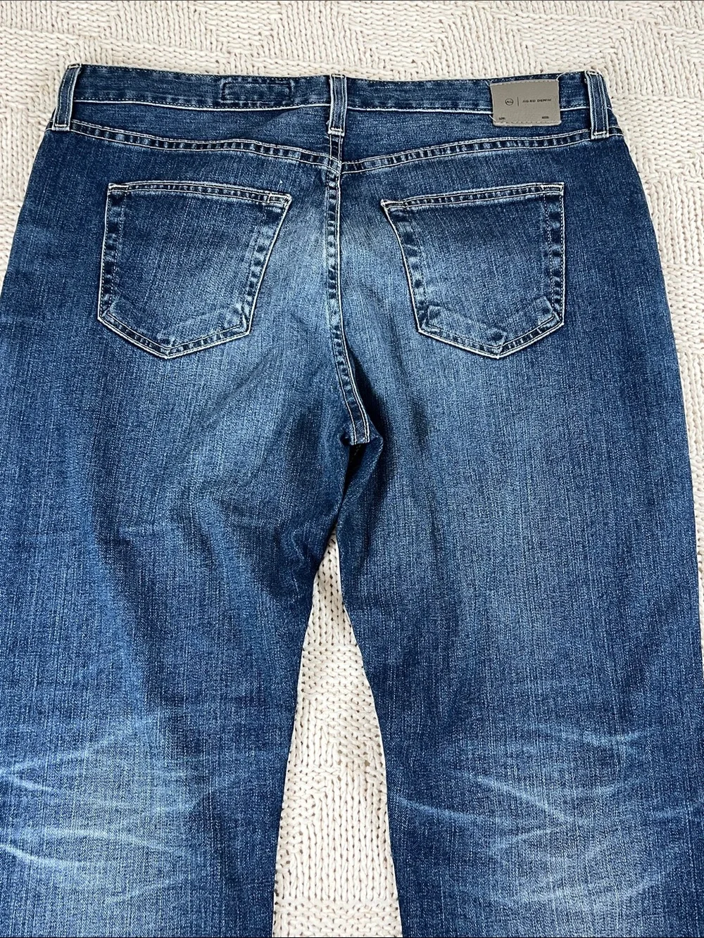 Ag Adriano Goldschmied Women's Blue Washed Ex-Boyfriend Jeans